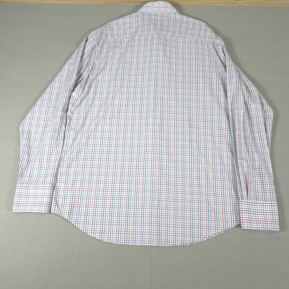 Peter Millar Summer Comfort Large Blue Pink Plaid Performance‎ Shirt MS19EW11BL